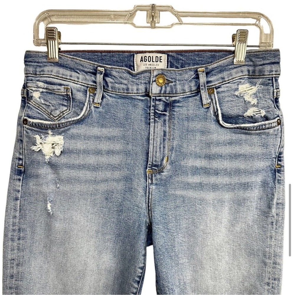 Agolde Sophie High Rise Skinny Crop Jeans Size 28 In Breakout Distressed - Picture 11 of 15